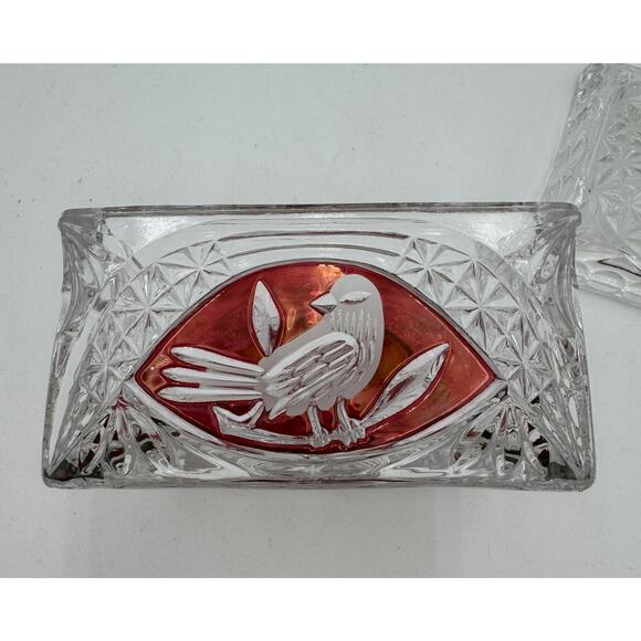Vintage Byrdes Collection Trunk Box and Bird Lid by Hofbauer 24% Lead Crystal - Picture 3 of 13